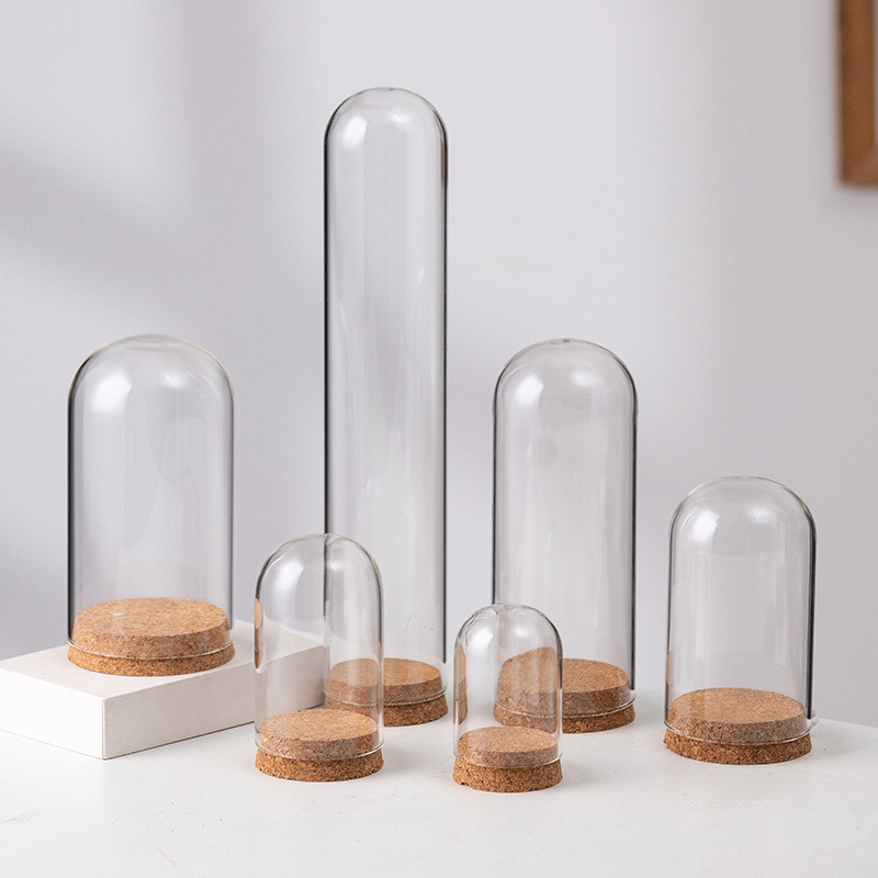 Factory direct supply eternal flower Cork glass cover DIY hand-made blind box clay soft pottery micro-landscape dust cover