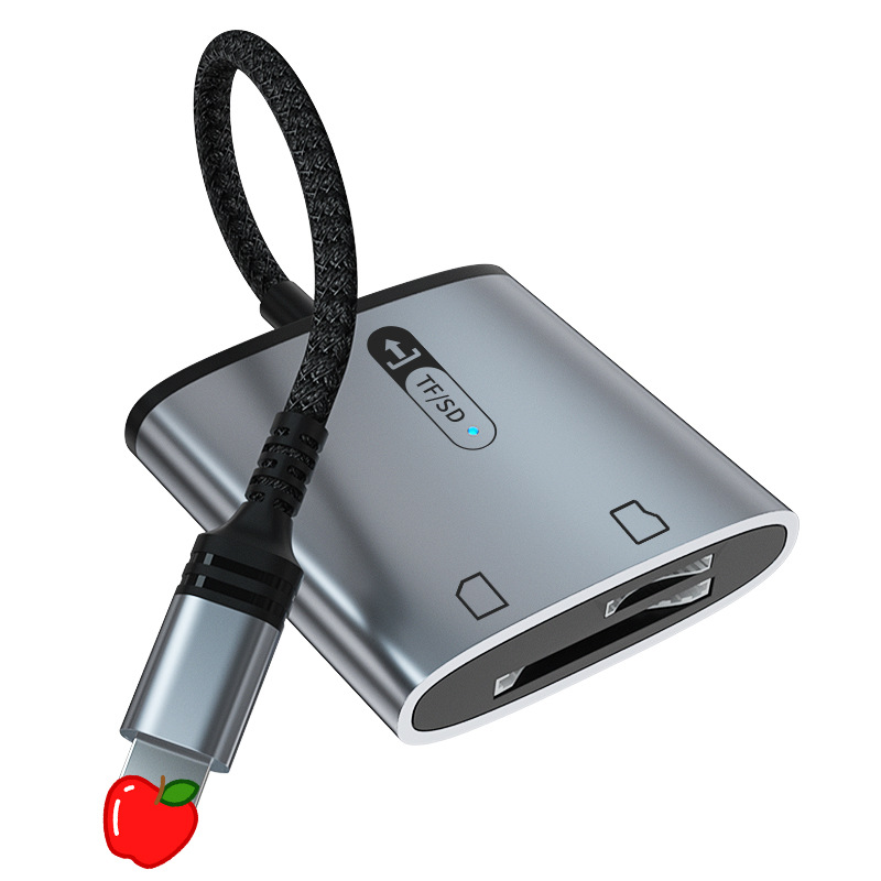 For Apple iphone card reader wholesale SD card/tf camera memory card 2 in 1 mobile phone card reader