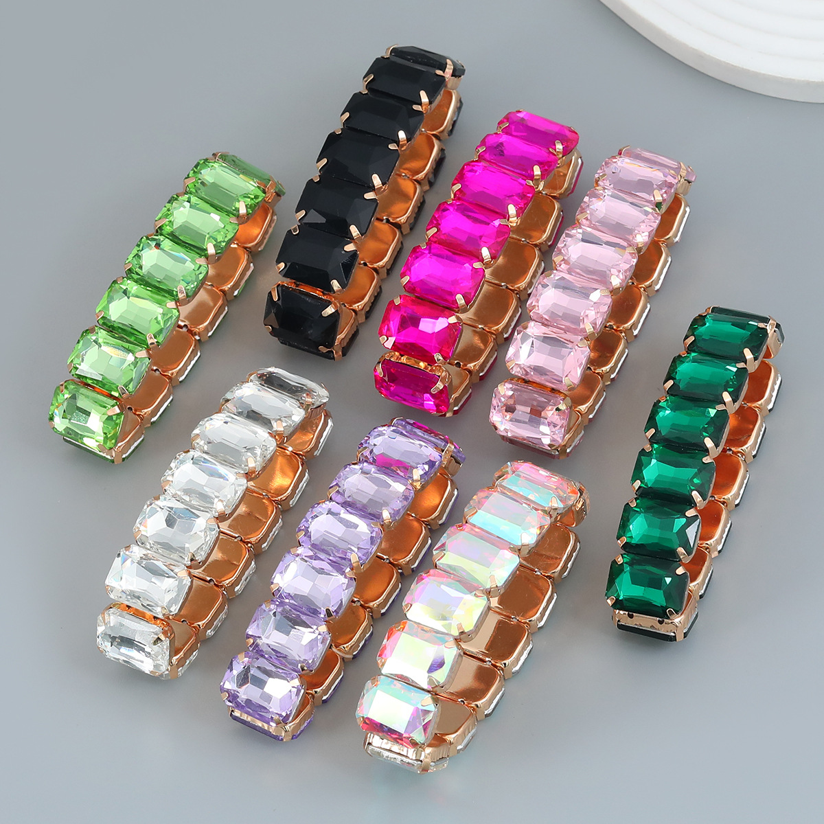 bracelet歐美嘻哈手鍊女滿鑽手飾伸縮有彈性潮流朋克風格飾品批發