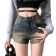 American retro high waist Denim Super shorts women's 2023 new summer slimming small hot pants for hot girls a-line