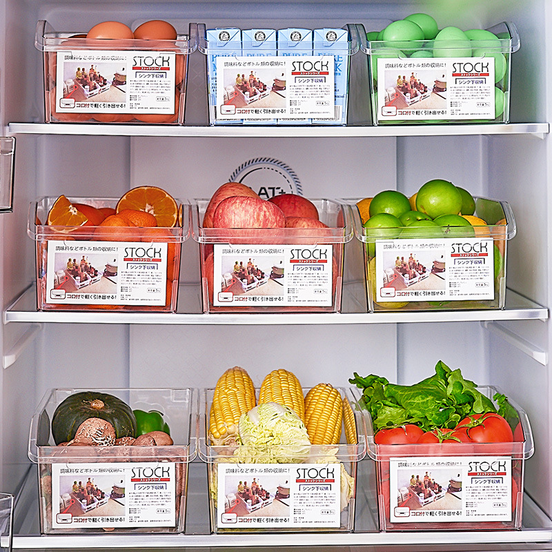 Strict selection kitchen food grade refrigerator storage box drawer transparent crisper special finishing box for vegetable freezing