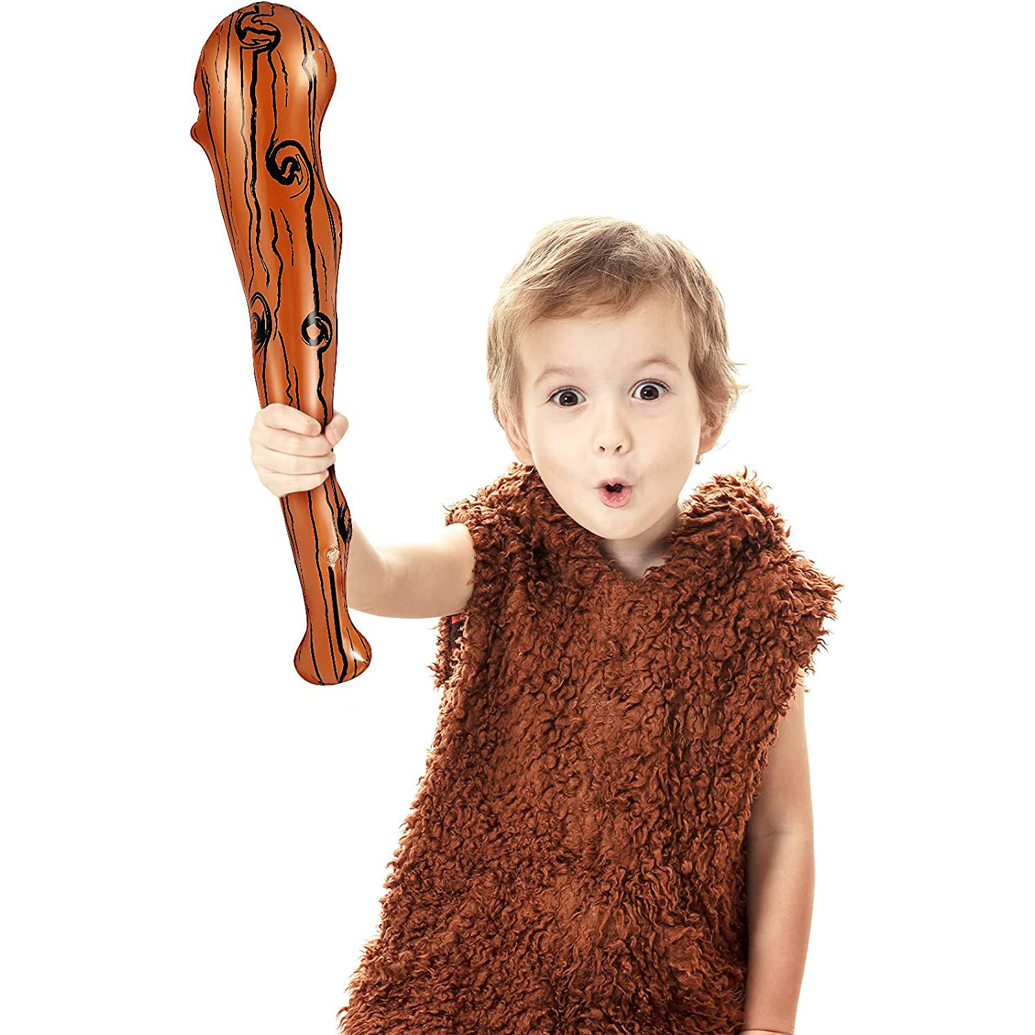 Inflatable Caveman Stick Brown Stripe Wood Stick Hammer Strike Baseball Bat Cosplay Original Party Toy