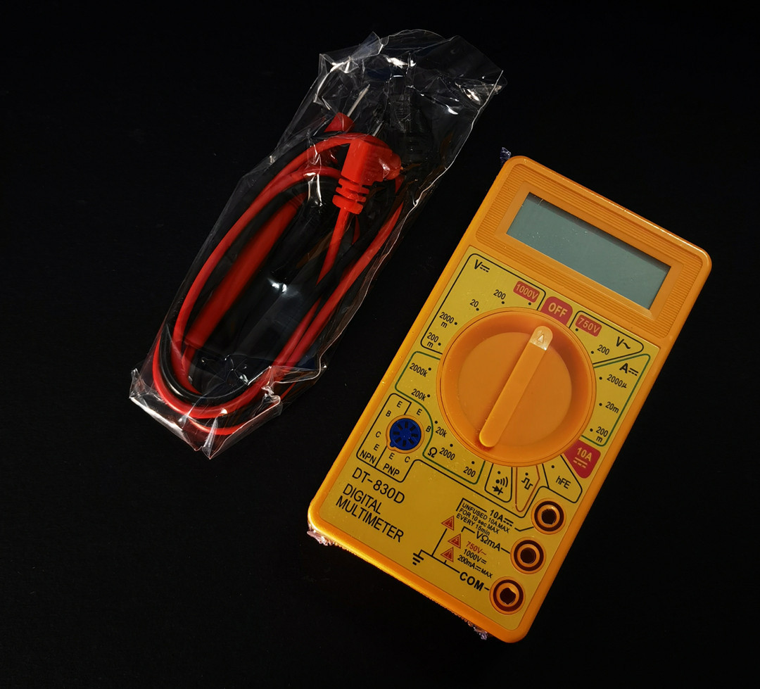 DT830D Yellow Mini Universal Meter Electrician Universal Meter AC DC On-off Buzzer Test