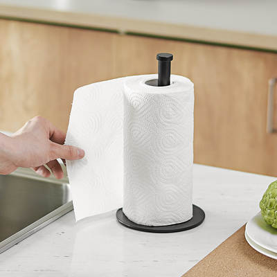 Punch-free kitchen countertop roll paper holder vertical tissue holder hand towel oil-absorbing paper storage rack plastic wrap rack