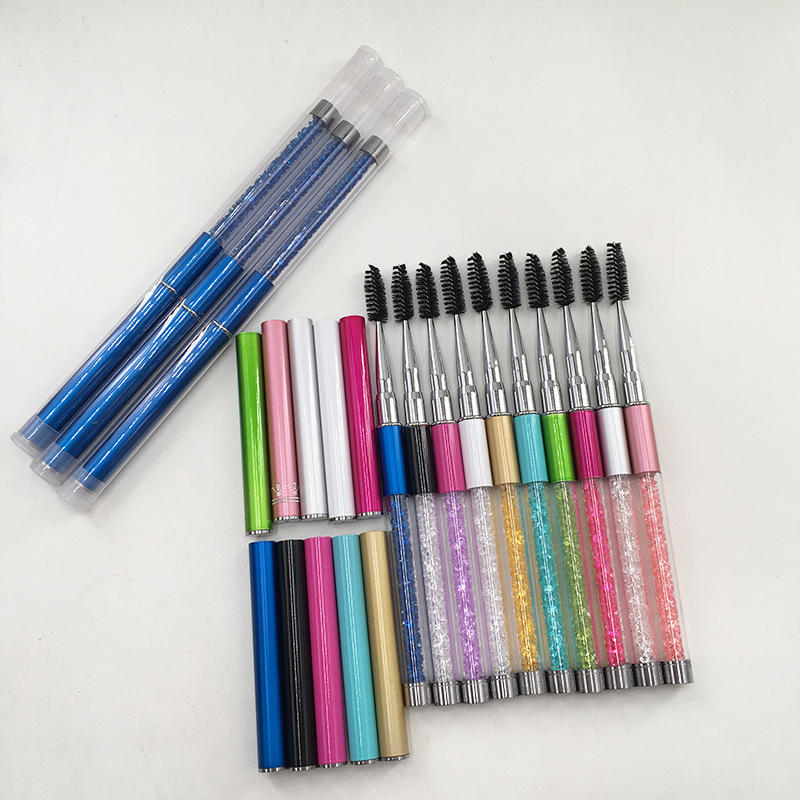 Factory spot cross-border exclusive makeup tools eyelash brush eyelash roll eyelash comb makeup brush with drill eyebrow brush