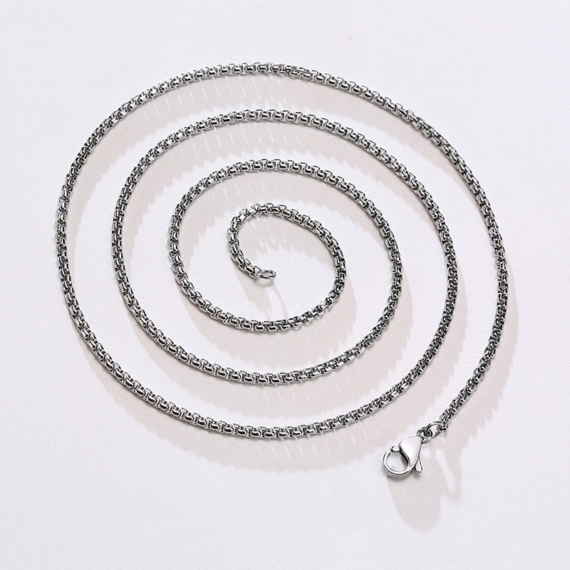 Titanium steel pearl chain with chain surface width 2MM/3MM/4MM/5MM/6MM/7MM pendant steel necklace NC-100