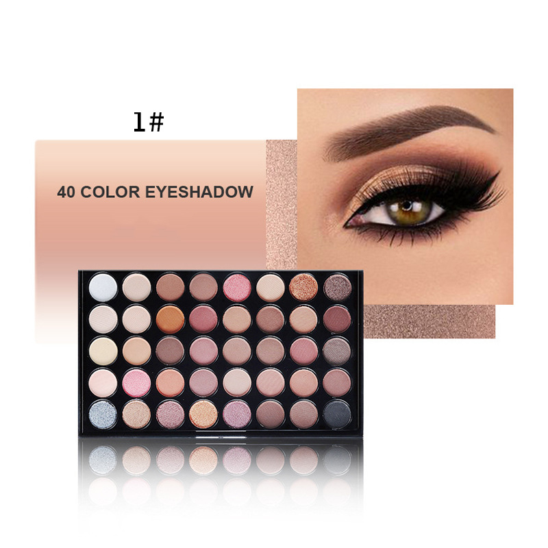 40-color eyeshadow pearlescent matte smoky makeup earth color non-flying powder makeup decoration combination eyeshadow plate factory wholesale