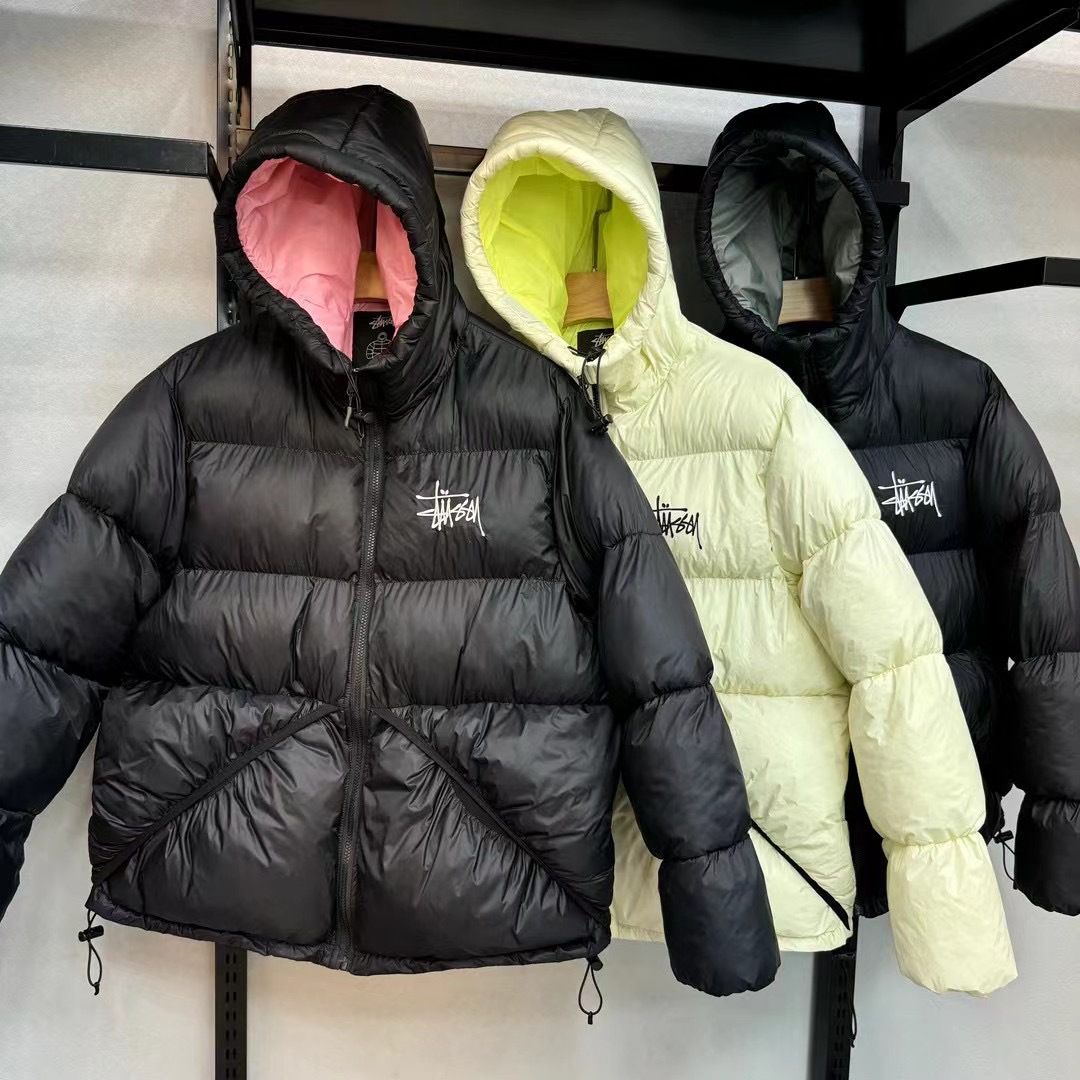 Cross-border foreign trade embroidery stu hooded cotton-padded jacket winter fashion American street loose all-match couple's bread clothing