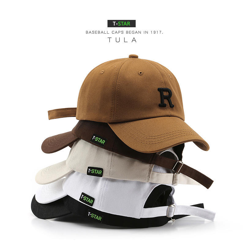 Hat Spring and Autumn Fashion Simple Letter Embroidered Curved Corner Cotton Cap Men's Outdoor Sports Sunscreen Sun Hat
