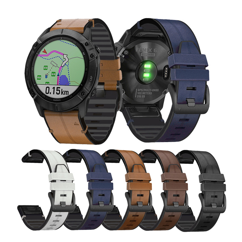 Factory direct supply for Jiaming Fenix6 strap 22mm Jiaming 5X silicone leather strap 26mm spot