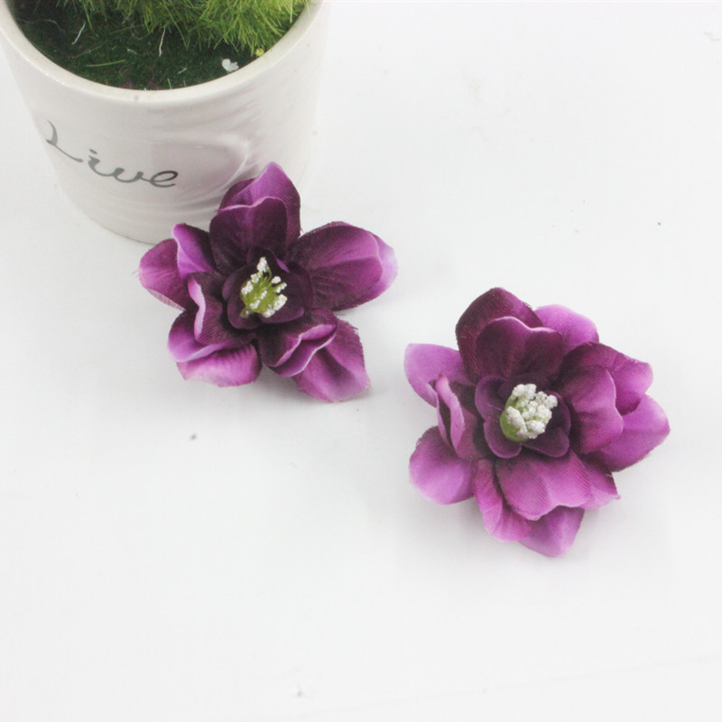 New DIY artificial flower artificial flower orchid delphinium small flower silk flower DIY headdress handicraft production materials