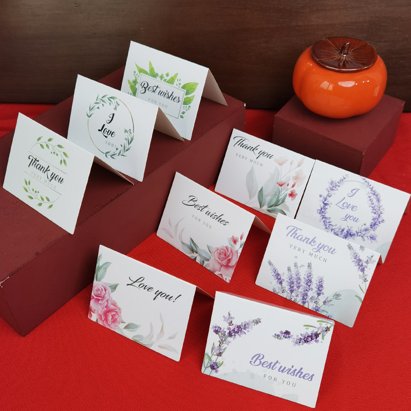 Holiday flower card gift small fresh mini creative blessing birthday small card hand gift Thank you greeting card
