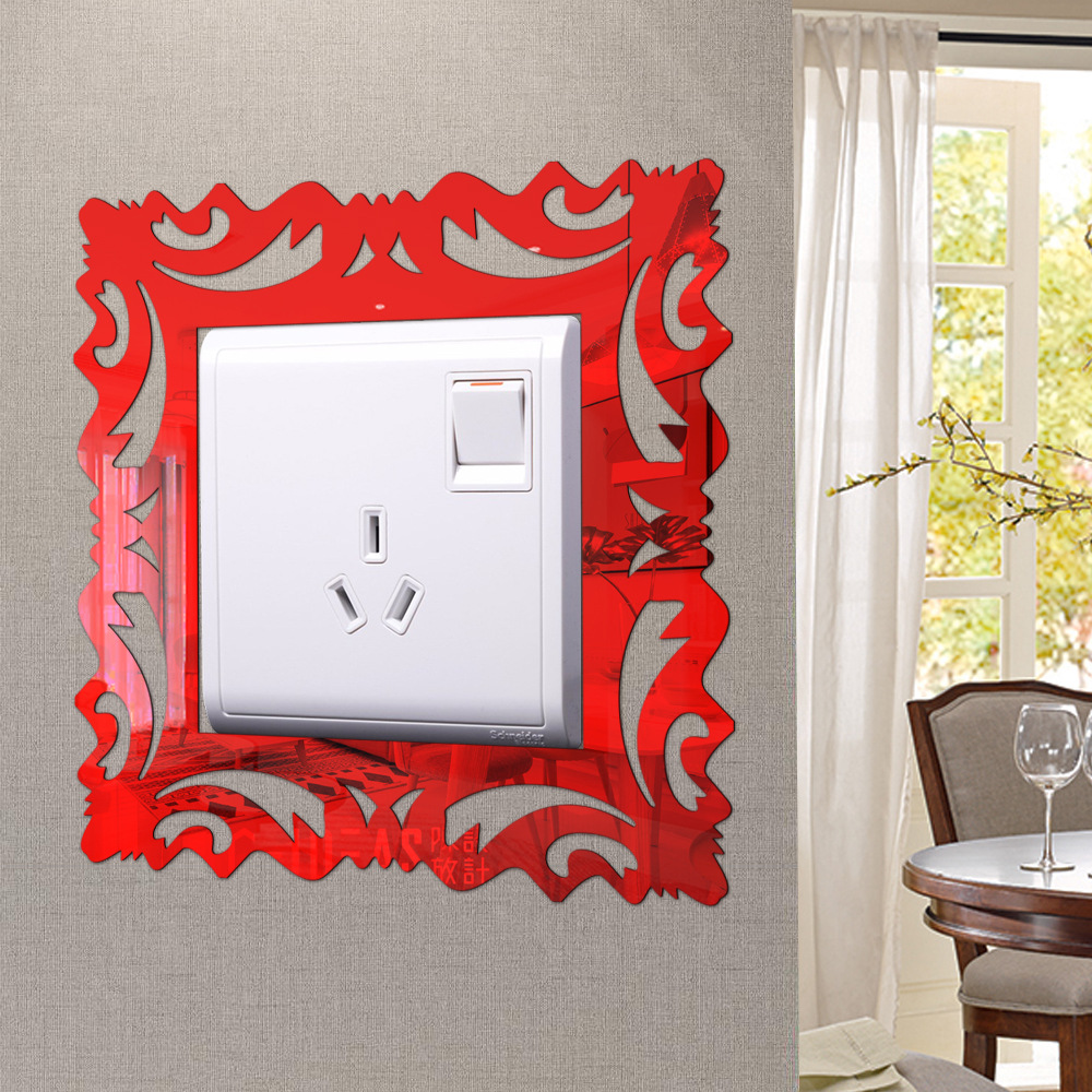 JM833 cross-border acrylic mirror square switch sticker reflective mirror sticker living room bedroom decorative wall sticker