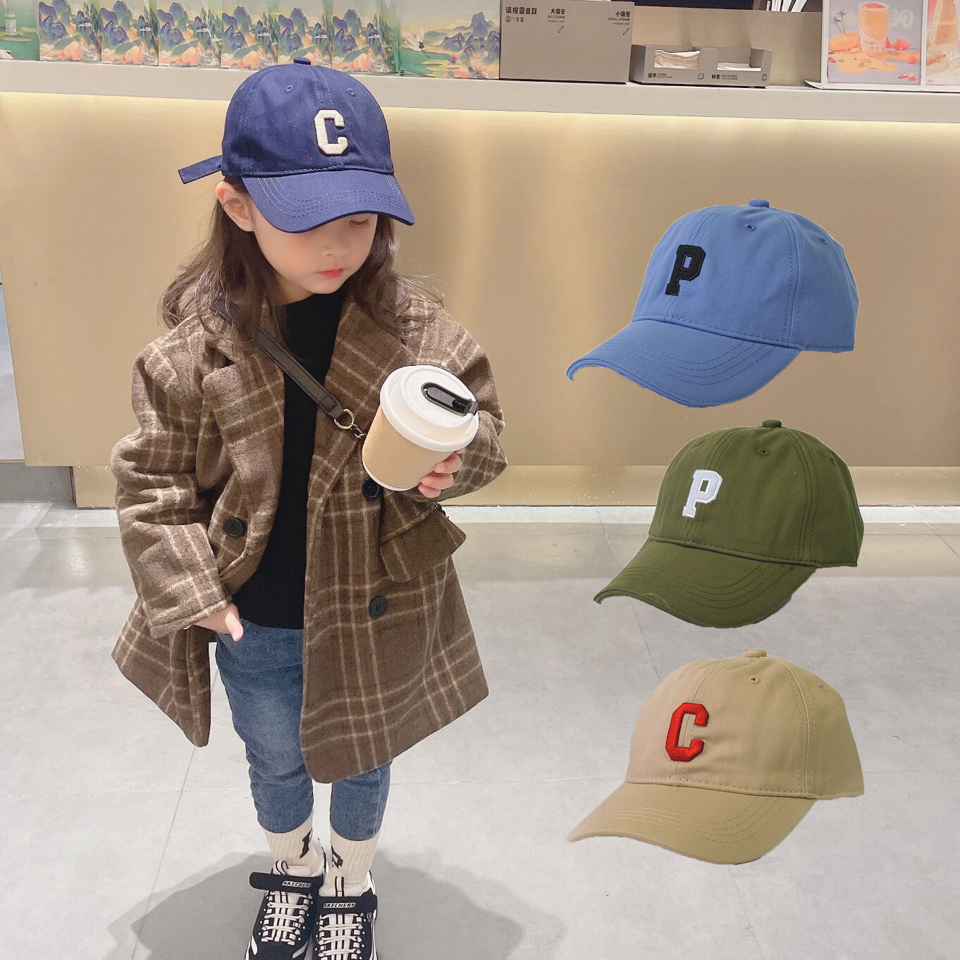 Children's hat spring and autumn boys' peaked cap girls' sun hat trendy Korean fashion baby baseball cap