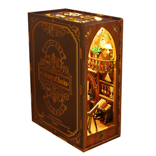 Qiaolexing Handmade diy Cabin Book Collection Pavilion Creative Assembled 3D Model New Year Birthday Gift for Women