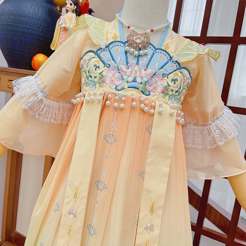 Children's Hanfu summer clothing Super fairy ancient costume girl 2023 New Girl's ancient Tang suit summer children's clothing skirt summer