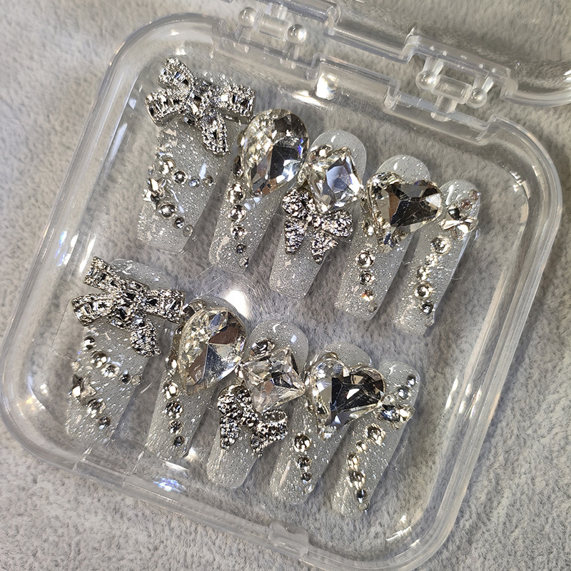 Xi Shiji Nail Art Hand-worn Armor Heavy Industry Full Diamond Flash Removable Fake Nail Sheet 001