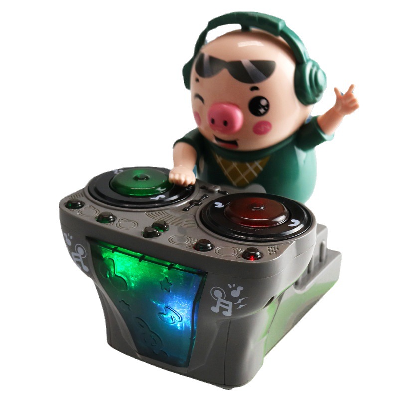Встряхните звук в том же стиле DJ Tide Pig динамическая музыка свет ходячий мальчик детская электрическая игрушка Чистая красная ларек