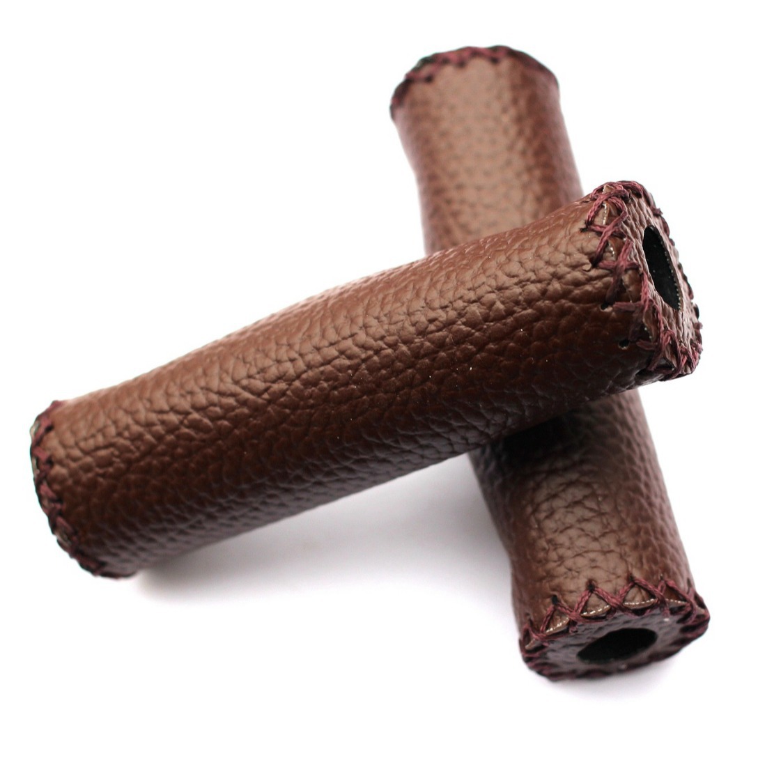 Bicycle retro hand sewing handle cover high elastic soft leather handle gloves Road folding car leather handle cover dead flying PU handle cover