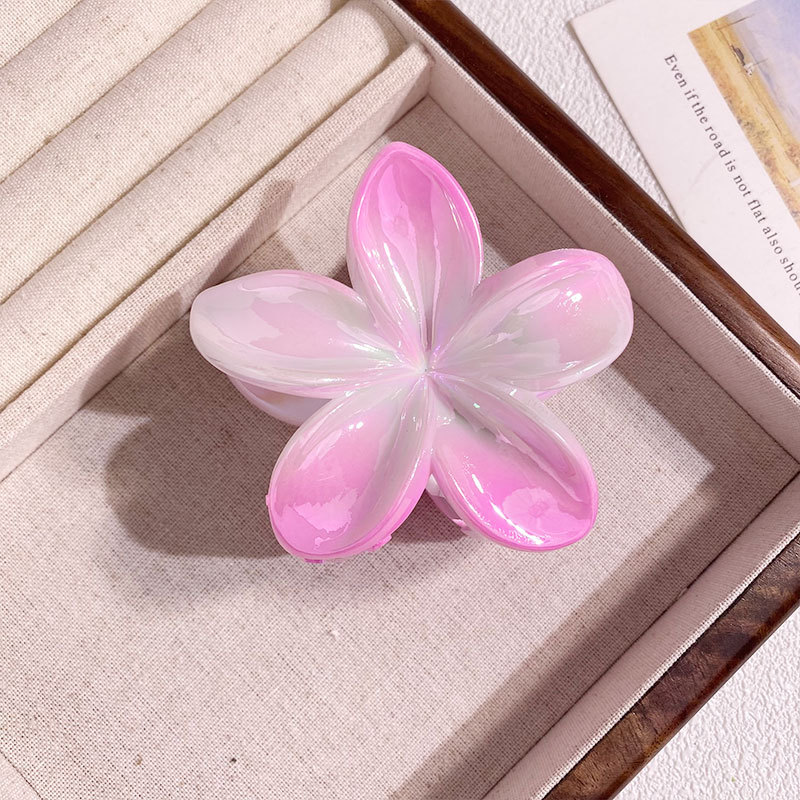 High-end Electroplated AB Color Plumeria Hairpin for Women Hawaiian Holiday Style Grabber Contrasting Color Bauhinia Hair Accessories Summer
