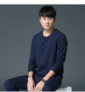 No metal no drawstring casual suit sweater pants handsome running sports no pocket two-piece set a generation of hair