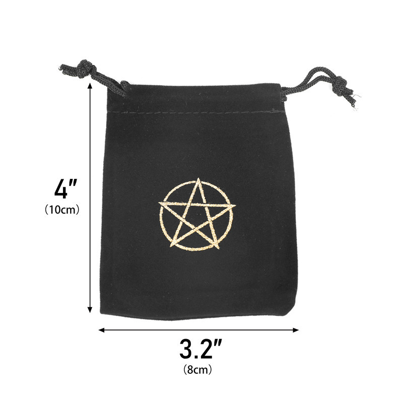 8 * 10CM drawstring flannel bag jewelry jewelry bag small cloth bag Black hot pentagram symbol gem bag small size