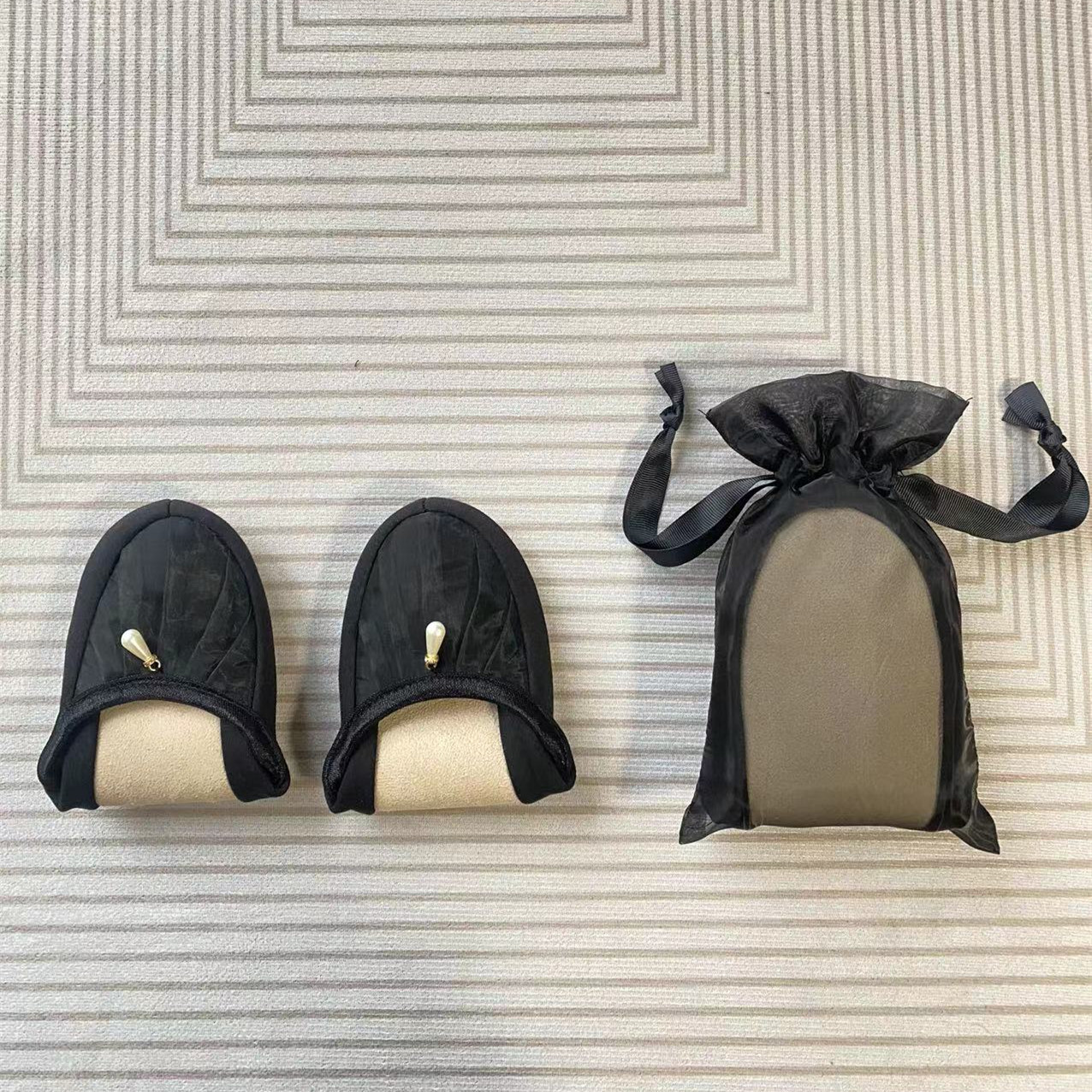 Japanese Style Folding Shoes for Export Quiet Flat Plain Elegant Fabric Slippers Travel Portable Carrying Shoes