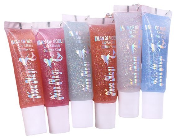 Cross-border export 2-in -1 lip gloss lipstick bright glitter transparent variable color lip glaze lip gloss IMAN OF NOBLE
