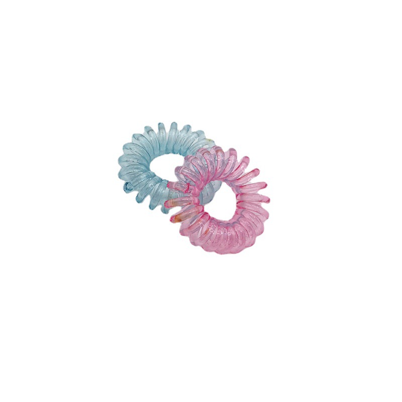 Small transparent telephone line hair rope hair ring color rubber band headdress Yiwu jewelry headdress stall foreign trade Wholesale