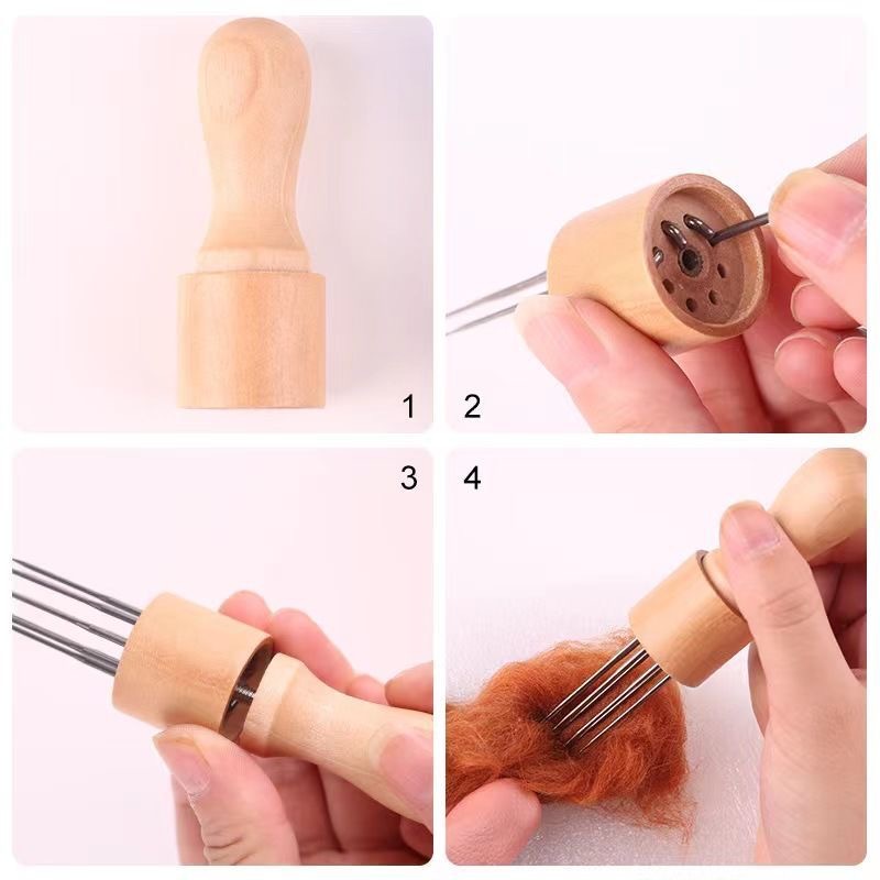 Wool felt poke needle tool eight needle sheep hair ball needle handmade diy tool needle three needle combination