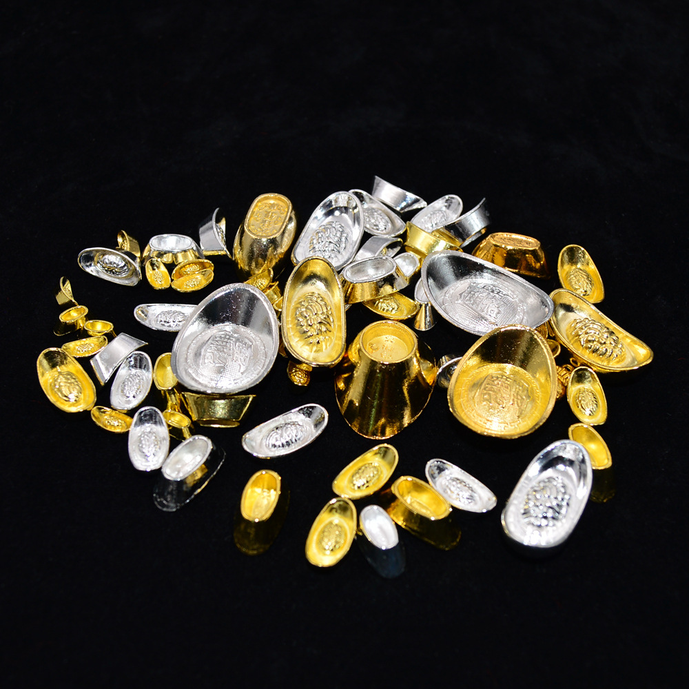 Alloy small Silver Ingot Silver Ingot drop glue diy silver ingot alloy ingot feng shui crafts manufacturers wholesale
