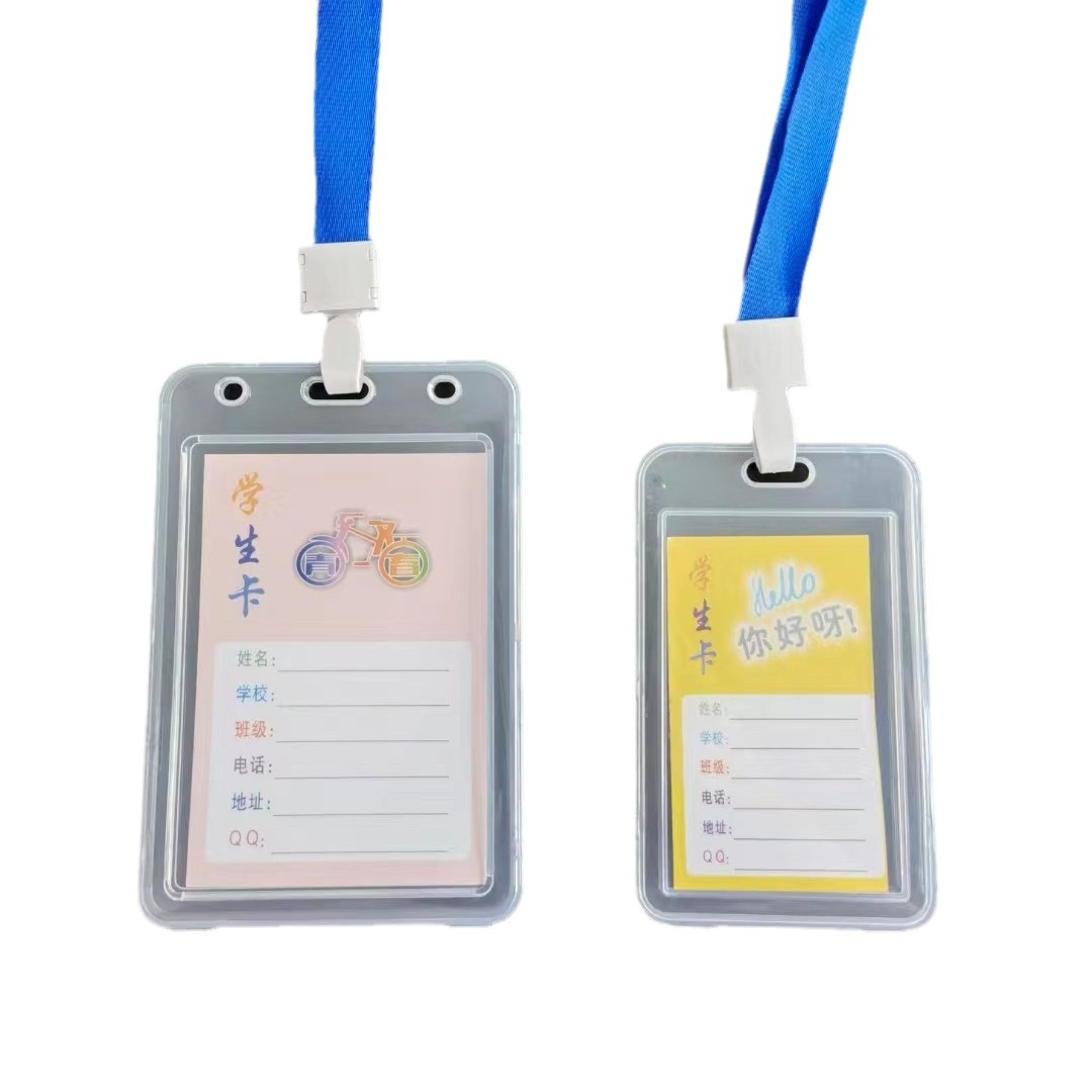 QR code transparent card holder campus student staff PP plastic work card epidemic prevention QR code storage portable badge