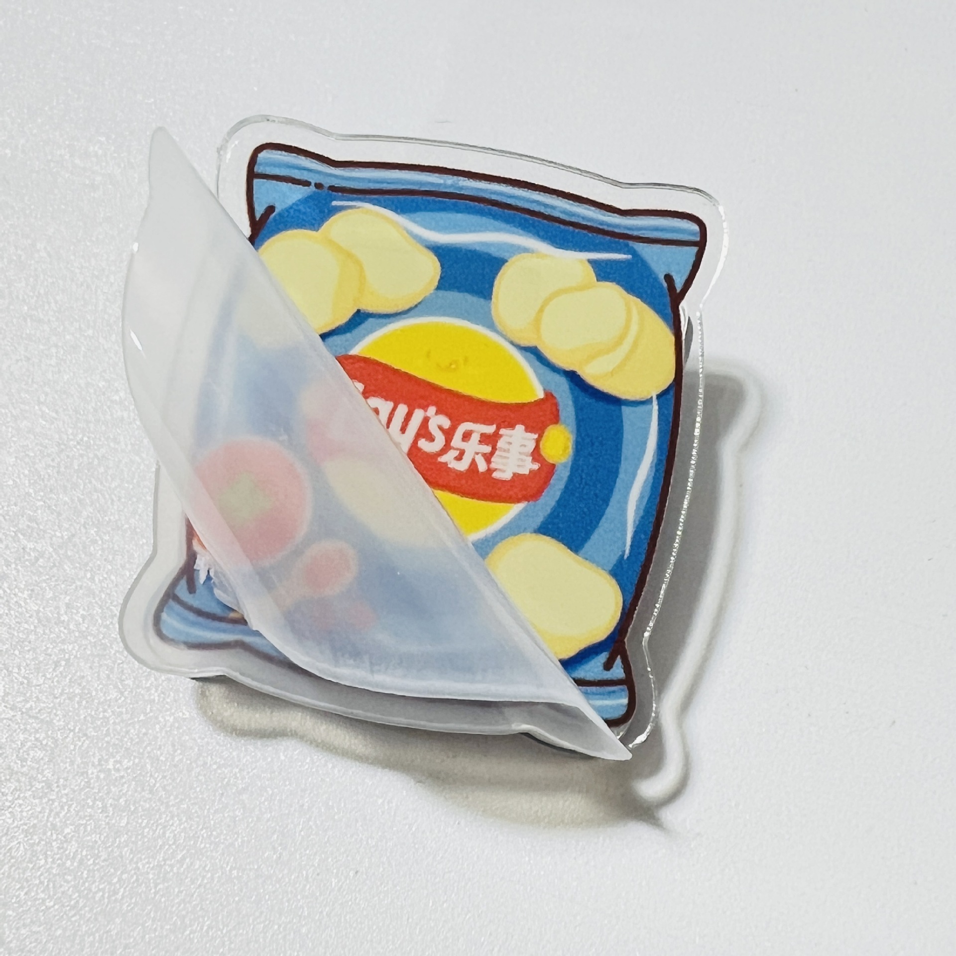 Simulation cartoon cute childhood snack bag note clip acrylic double-sided PP clip photo clip sealing clip