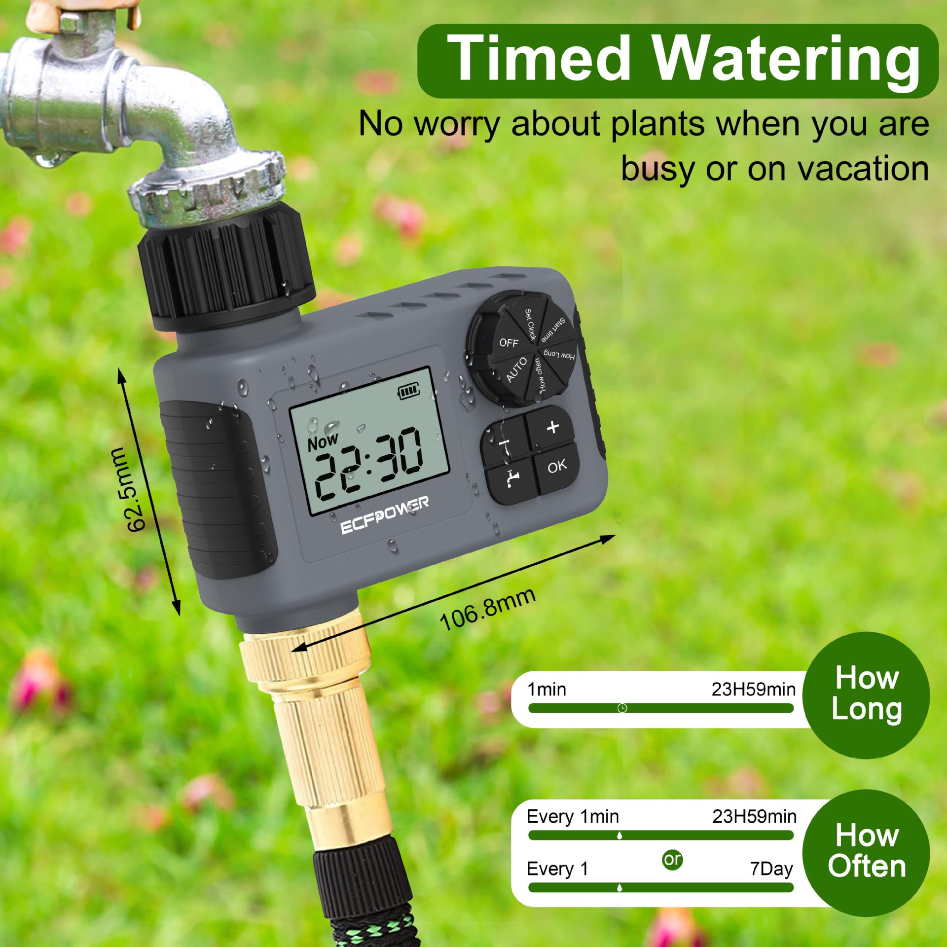 Irrigation timer outdoor courtyard intelligent automatic watering device garden automatic watering controller plant watering equipment