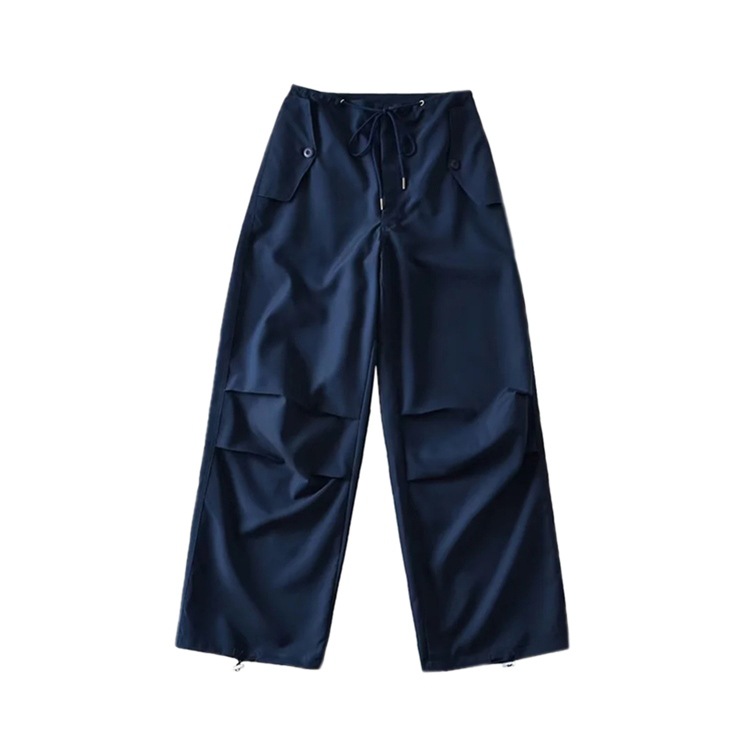Design Sense Multi-Pocket Loose Casual Handsome Dancing Paper Bag Trousers Hot Girls High Waist Strappy Lace-Up Overalls