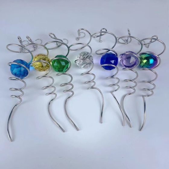 In stock wholesale Crystal spinner pendant home wind chimes wind turn phoenix tail ornaments spiral ball pineapple ball hanging ornaments