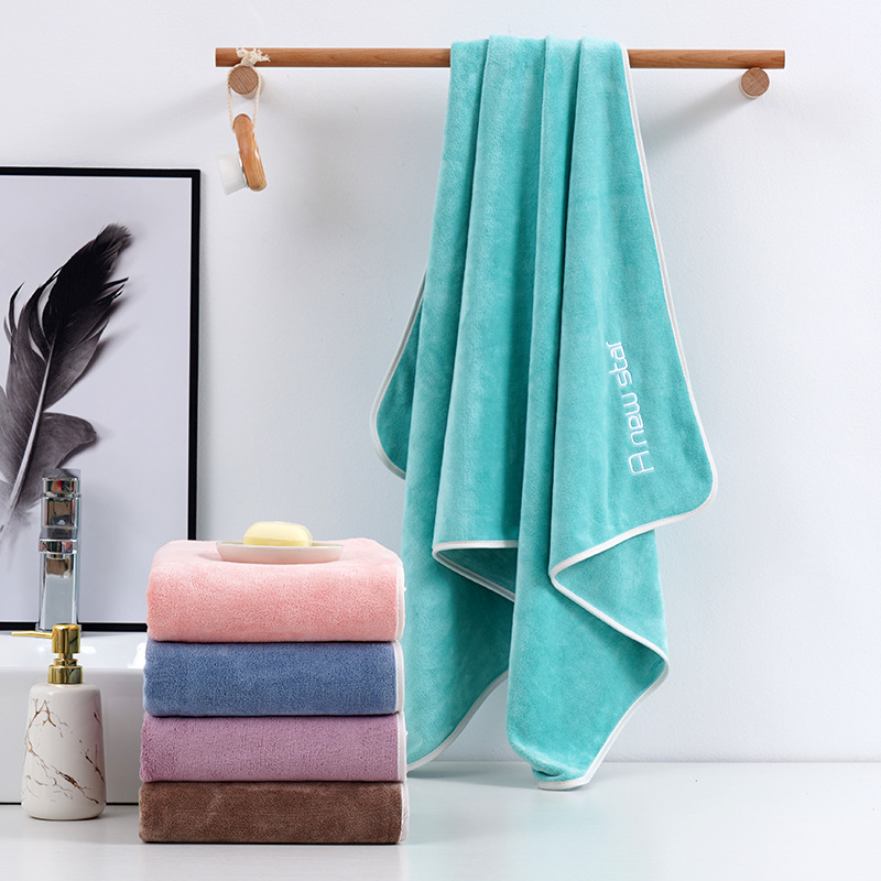 Youth Style Towel Bath Towel Not Easy to Fade Thickened Absorbent Soft Thickened Adult Bath Towel Face Towel Embroidered LOGO
