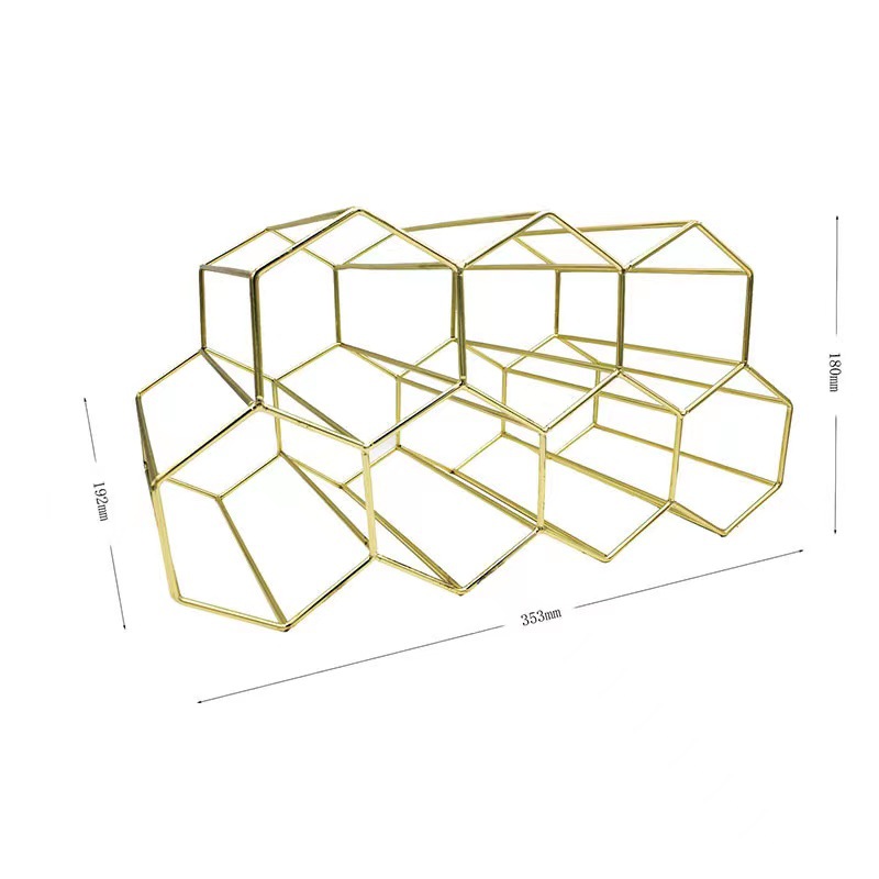 Honeycomb Seven-hole Wine Rack Wine Wine Rack Iron Electroplated Wine Rack Wine Cabinet Decorative Wine Display Rack