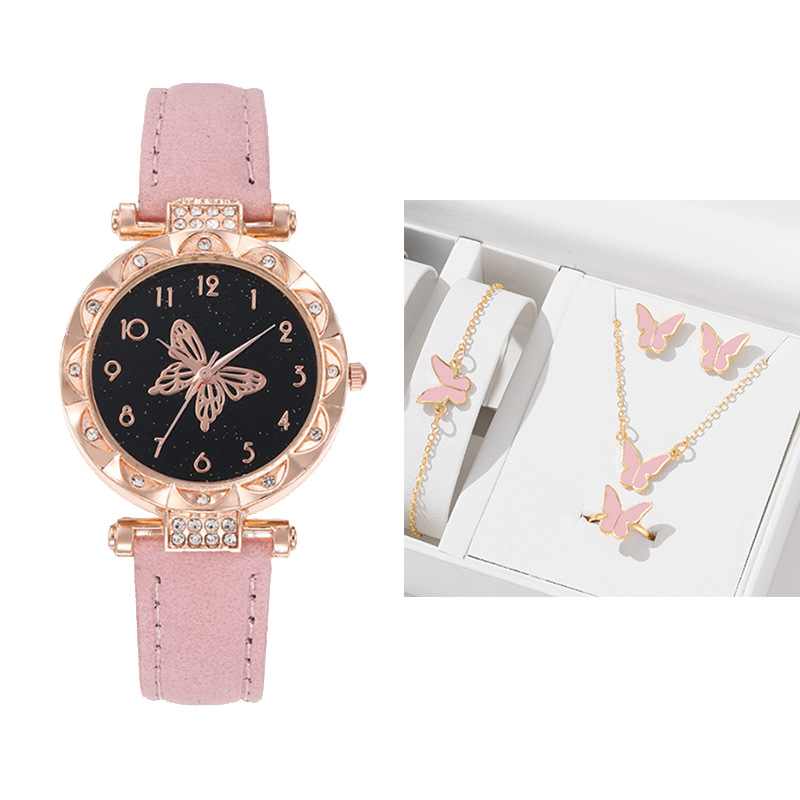 SHEIN Duoduo Cross-border New Explosions Women's Bracelet Watch Fashion Simple Butterfly Five-piece Watch Set