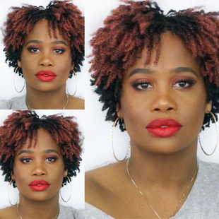 Cross-border wig African explosion head Brown Golden small volume chemical fiber hair head cover wig chemical fiber head cover in stock