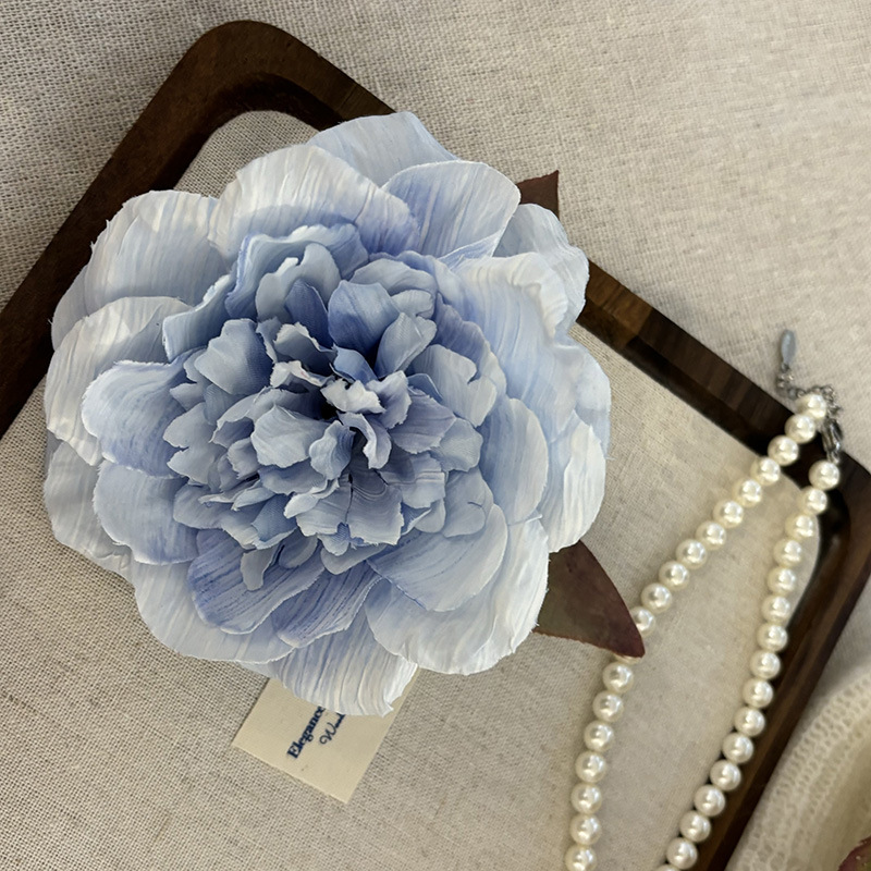 Light face Style ancient style gradient Peony Flower hairpin Super fairy Western style side clip atmosphere sense photo hair accessories hairpin_voghion.com