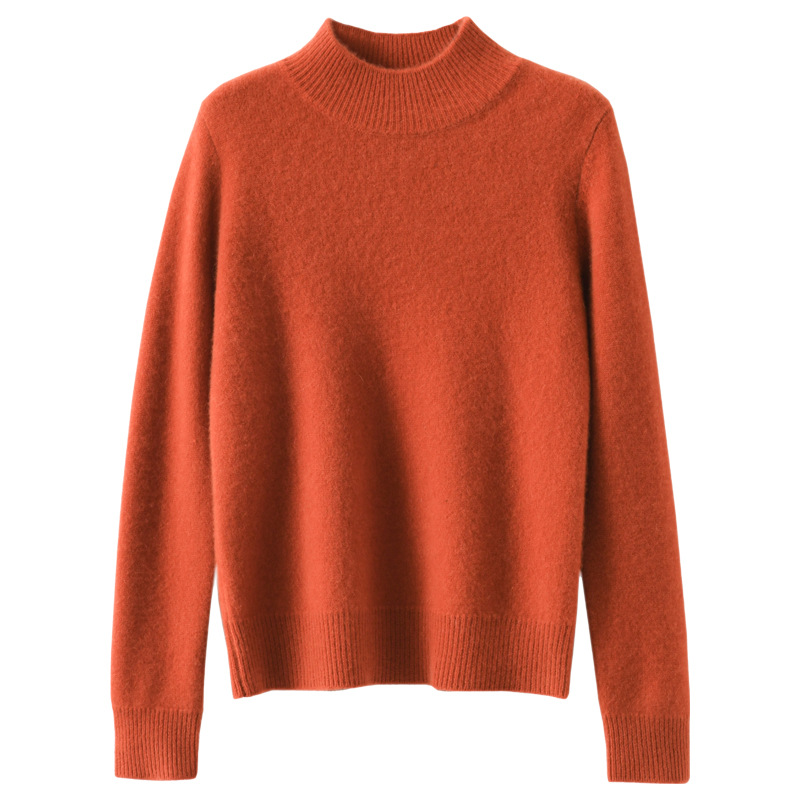 Autumn and Winter New Sweater Women's Half-turtleneck Long-sleeved Women's Top Loose Slimming All-match Sweater Pullover Sweater
