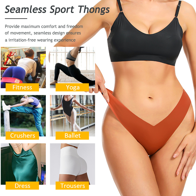 European and American Cross-border Ultra-thin Breathable Quick-drying Ice Silk Underwear Traceless Invisible Women's Thin Belt Sexy Women's T-pants