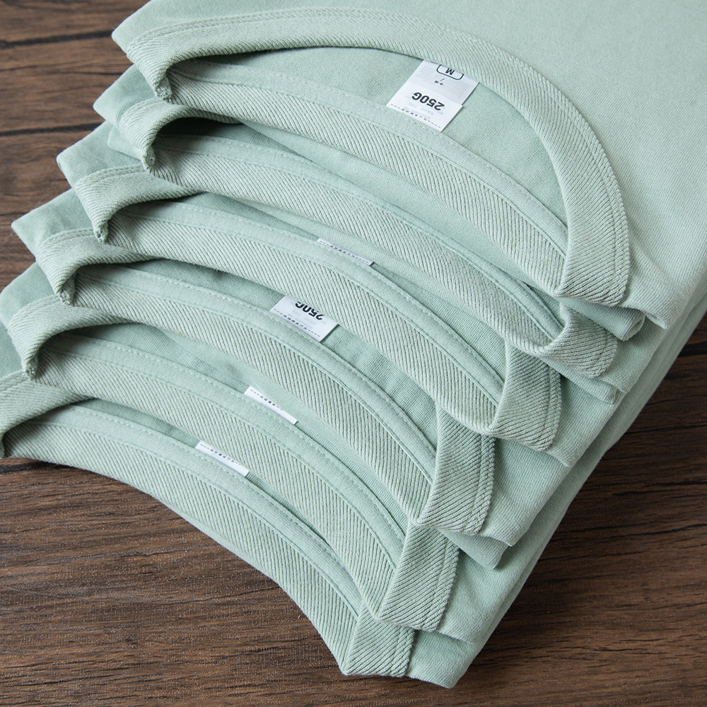 250g carbon sanding retro heavy round neck short sleeve T-shirt cotton men's spot wholesale