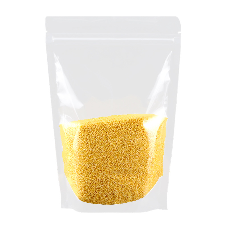 20 Silk Transparent Eight Side Sealed Self-standing Bag Food Self-sealing Bag Snack Sealed Bag Frosted Sealed Pocket Matte Plastic Sealed Bag