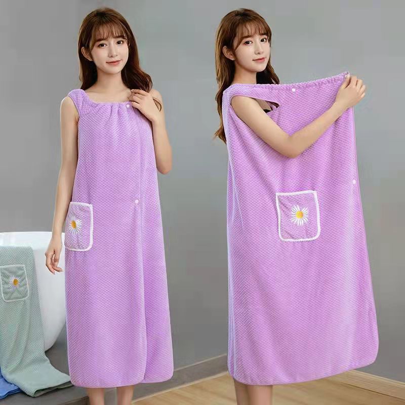 Bath Towel Household Women's Wearing and Wrapping Adult Cotton Absorbent Quick-drying Hair-free Bath Skirt 2021 New Winter Long