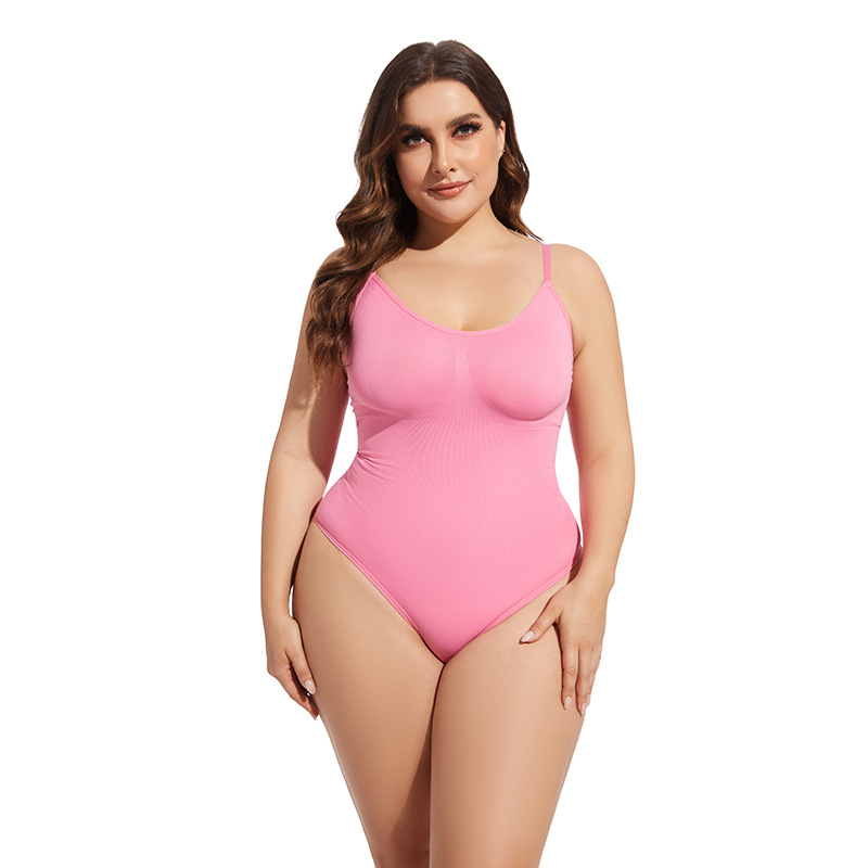 Cross-border Hot Selling Seamless Body Shaping Belly-lifting Large Size Hip-lifting Tight Crotch Buckle Elastic Jumpsuit