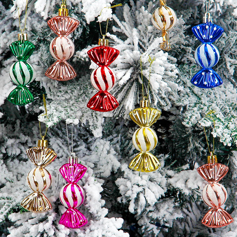 Noel boyalı şeker süsleri Noel Ağacı Partisi düğün doğum günü Noel Arifesi hediye dekorasyon kolye kolye_voghion.com