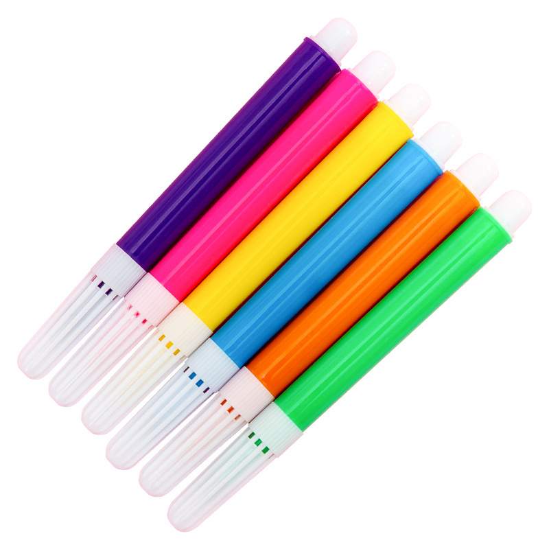 12 Color 6 Color Mini Color Pen Children's Kindergarten Coloring Painting Watercolor Pen Color Brush Graffiti Painting Stationery