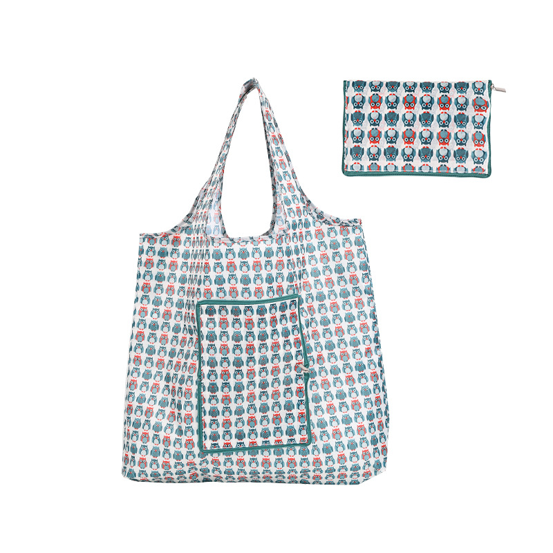 Shopping bag spot flower cloth zipper bag foldable shopping portable environmental protection supermarket outdoor Oxford cloth bag wholesale